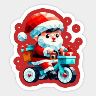 Christmas Santa Bicycle Sticker